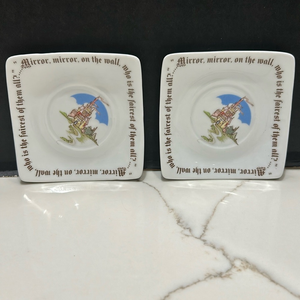 SNOW WHITE Tea Cup Saucers, Set of 2